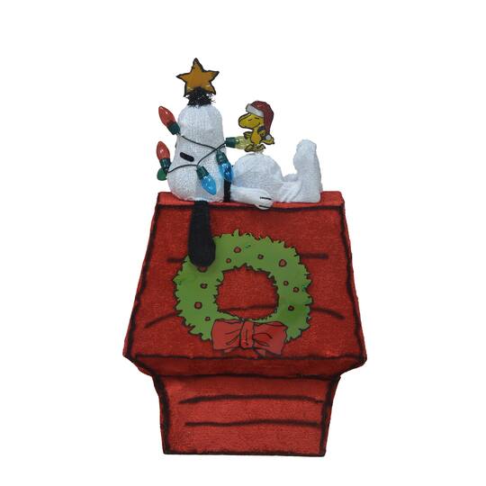 Peanuts® 2ft. 3D Pre-Lit Snoopy on Dog House with Star Yard Art